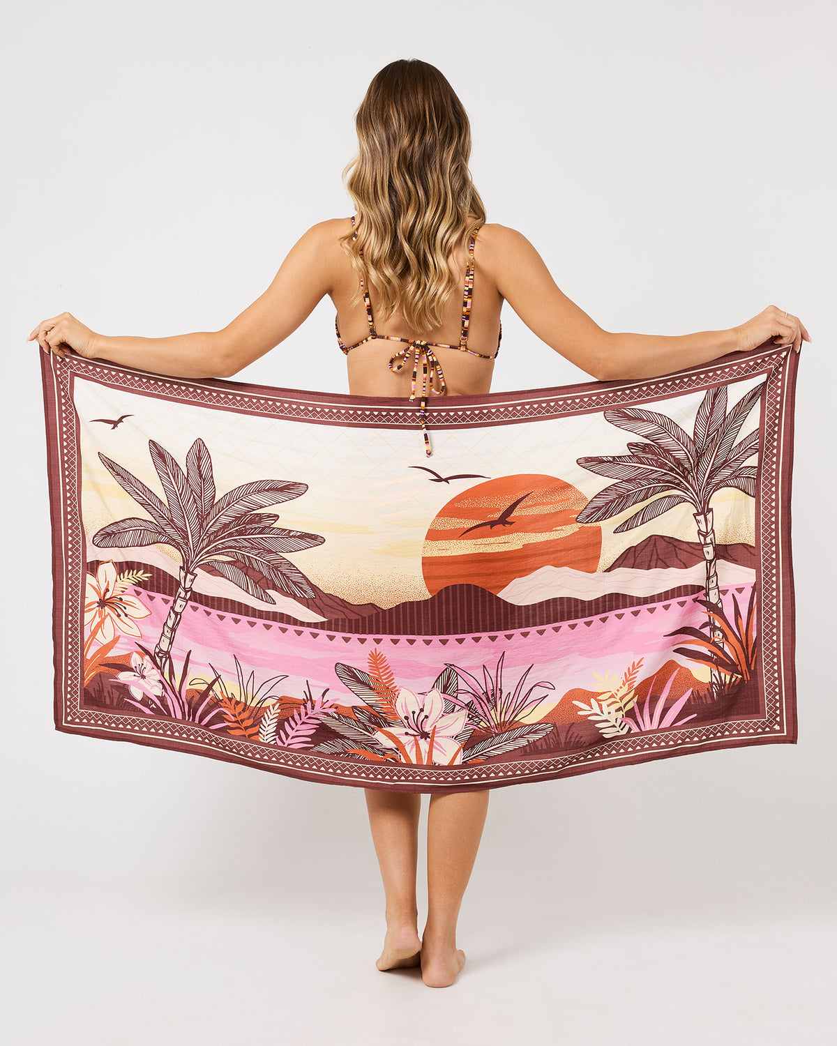 Golden Hour Beach Sarong Print