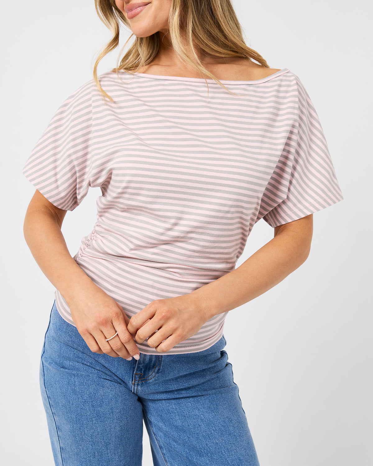 Lune Stripe Top Light Pink