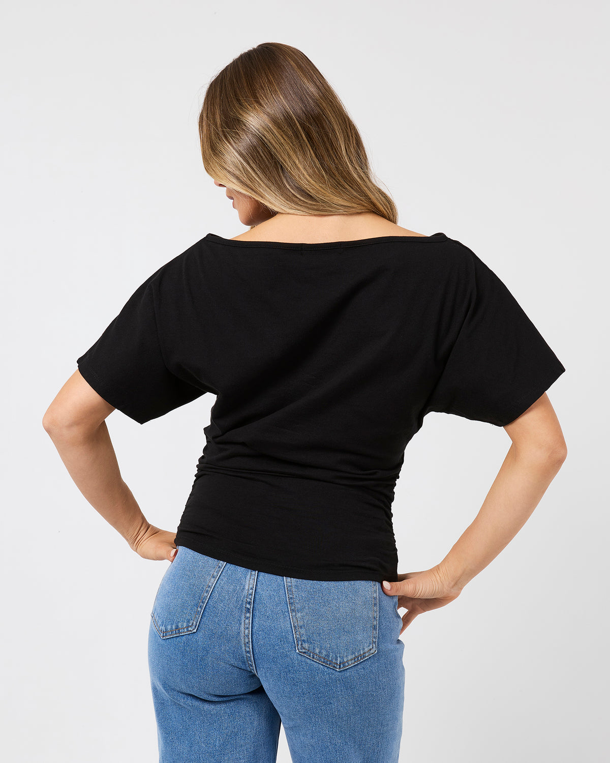 Lune Off Shoulder Top Black