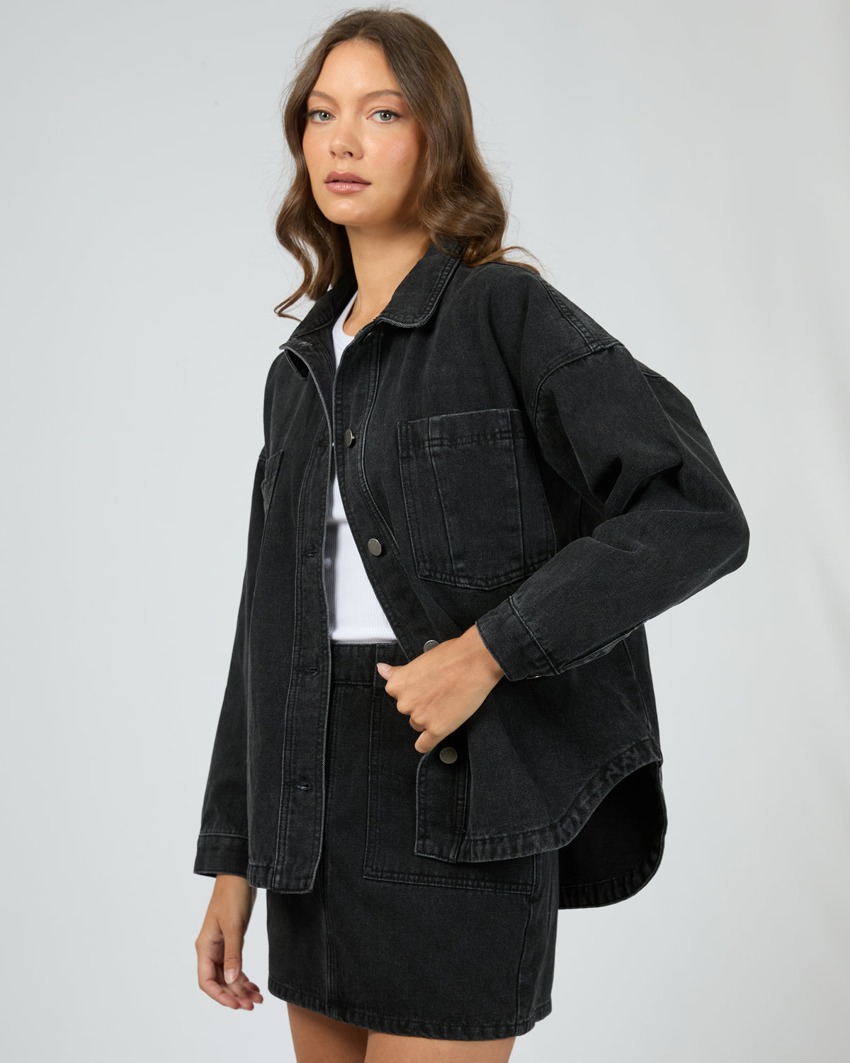 Dale Shacket Washed Black