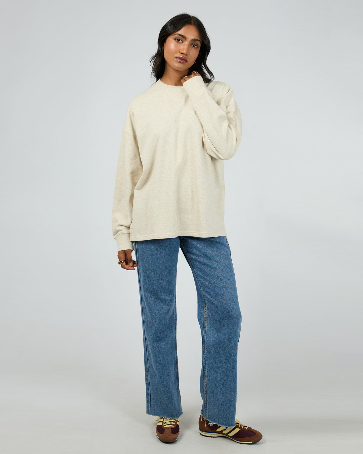 Aae Washed Relaxed Crew Oatmeal