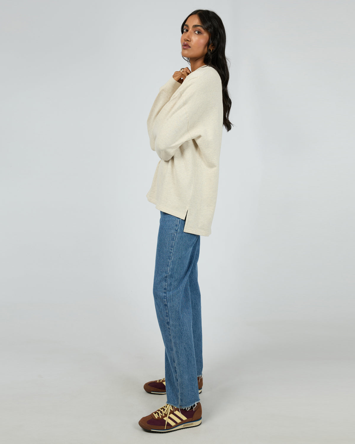 Aae Washed Relaxed Crew Oatmeal