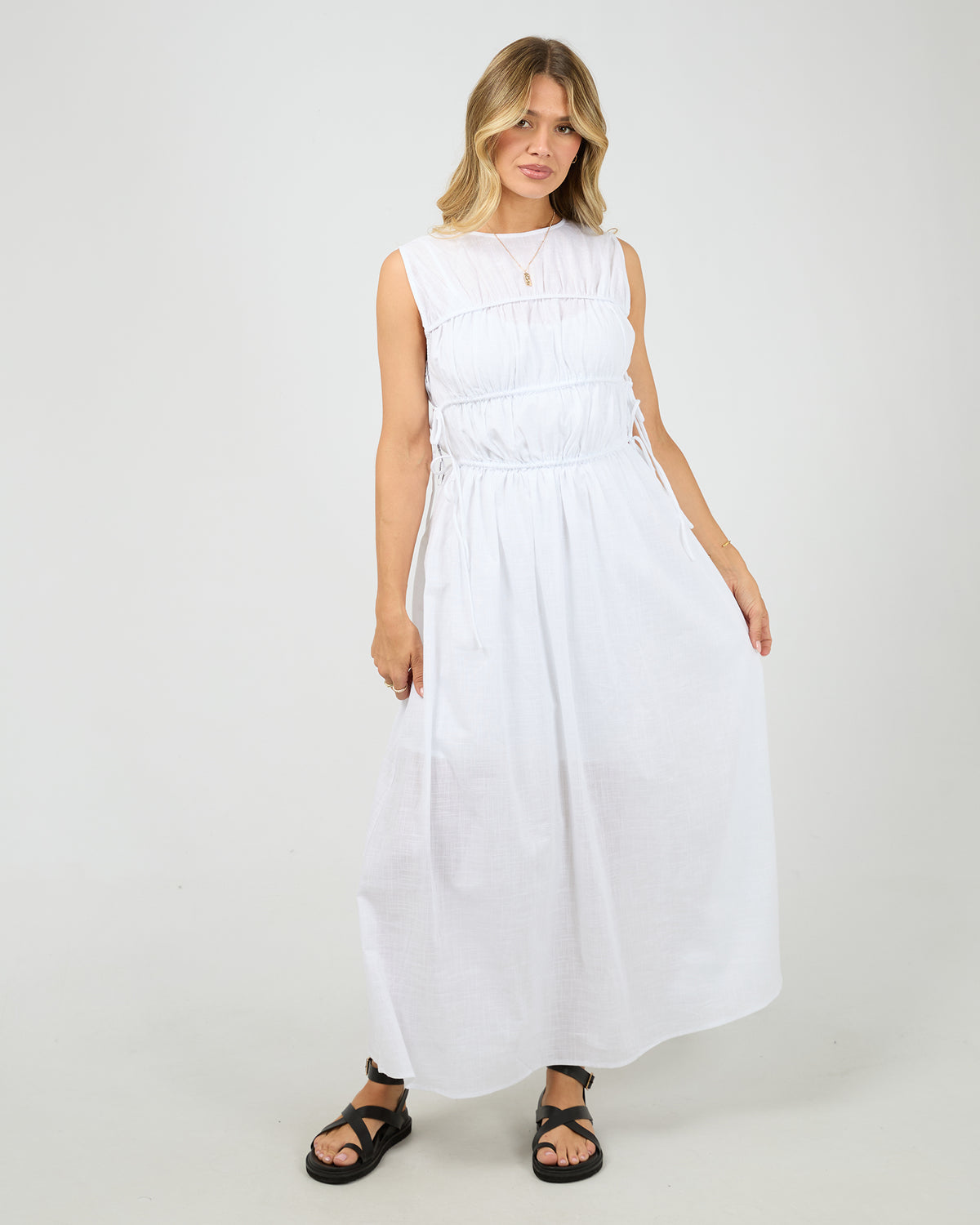 Lou Lou Tie Maxi Dress White