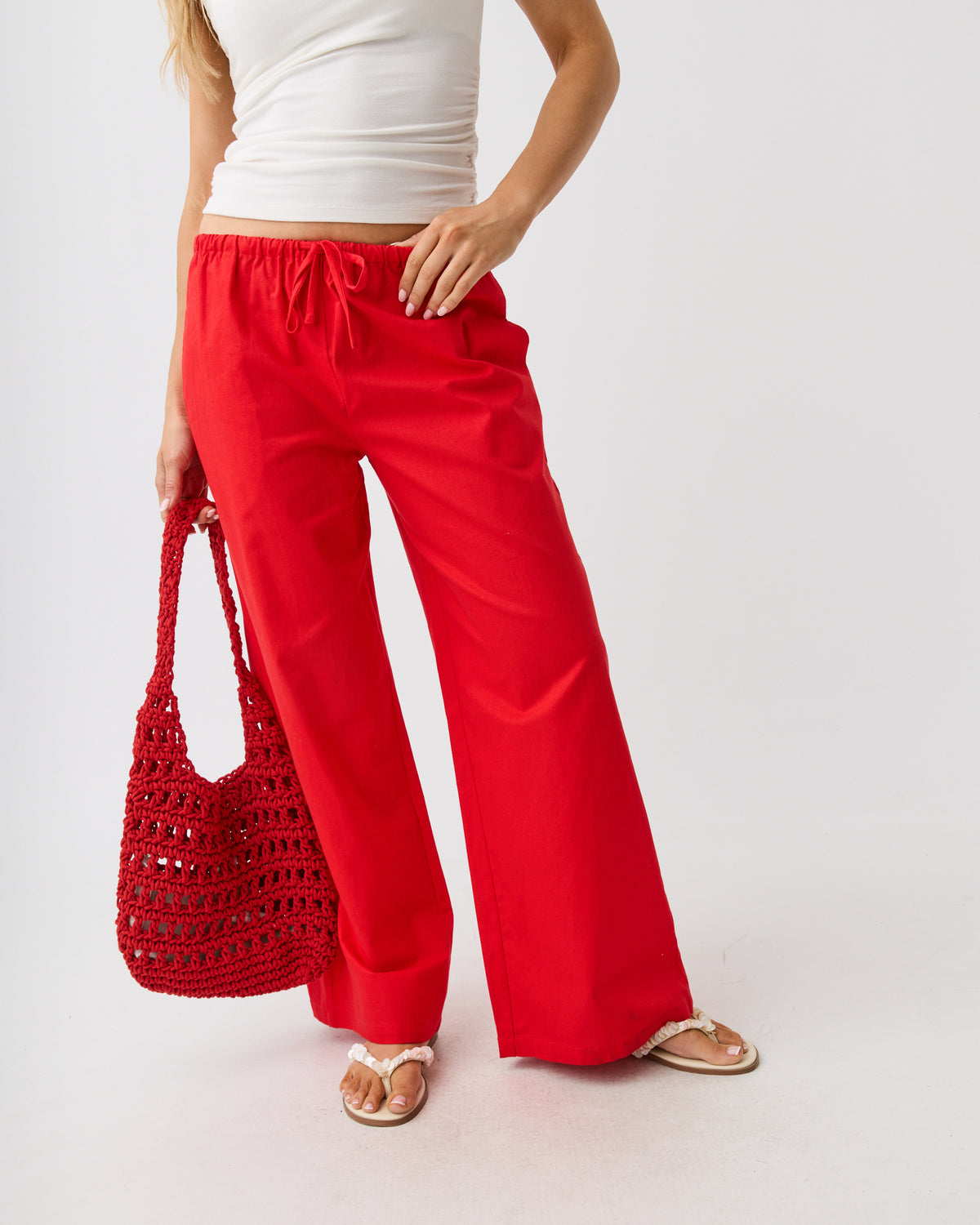 Aae Timeless Drawstring Pant Red