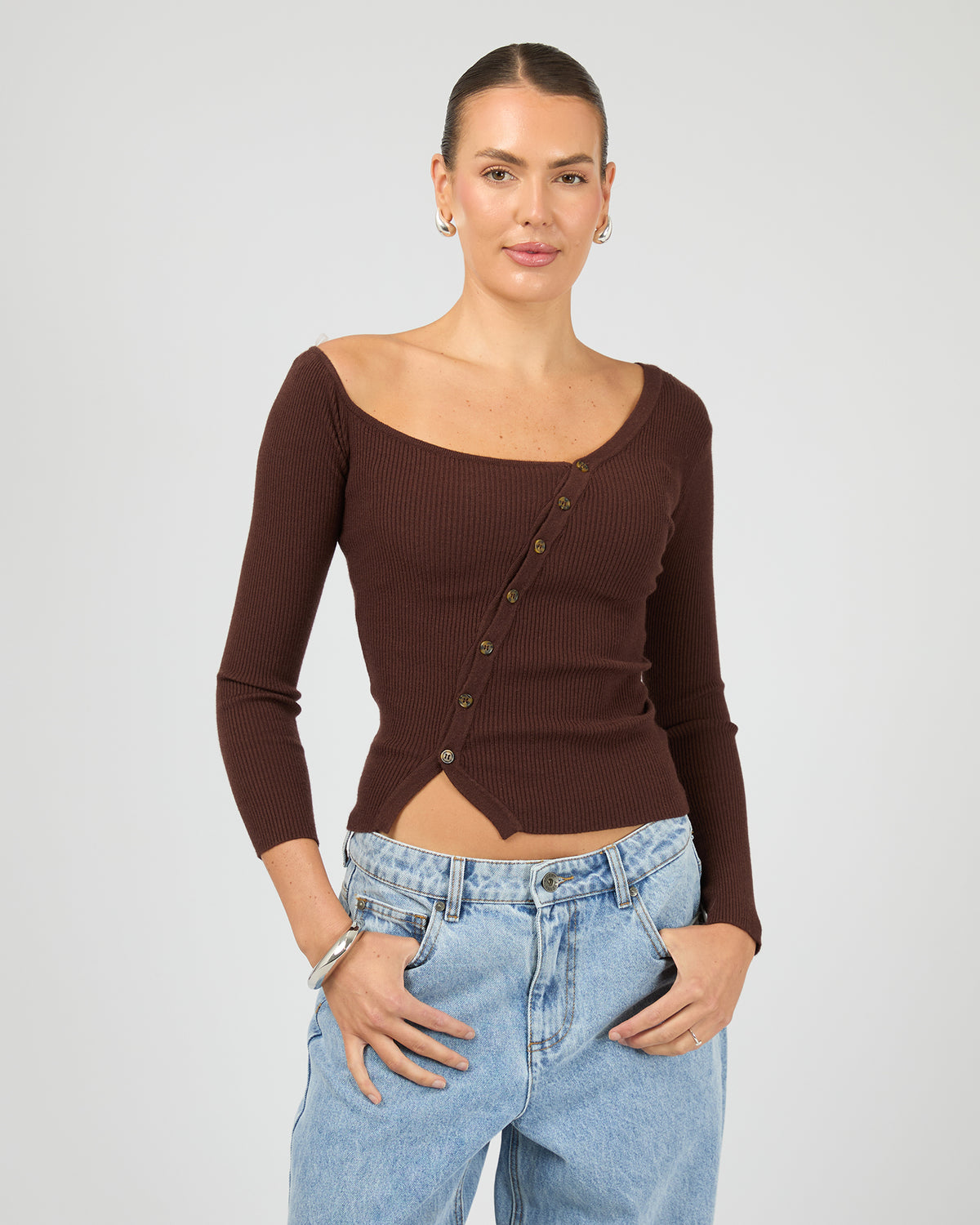 Layla Knit Cardigan Mahogany