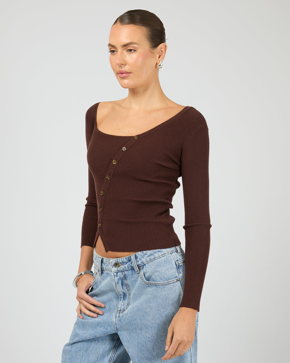 Layla Knit Cardigan Mahogany