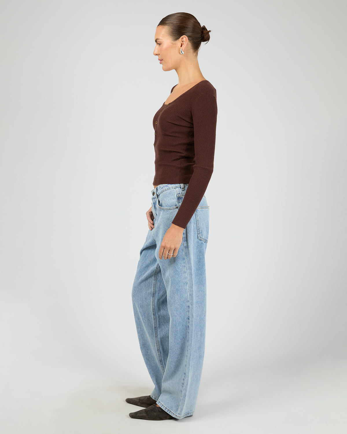 Layla Knit Cardigan Mahogany