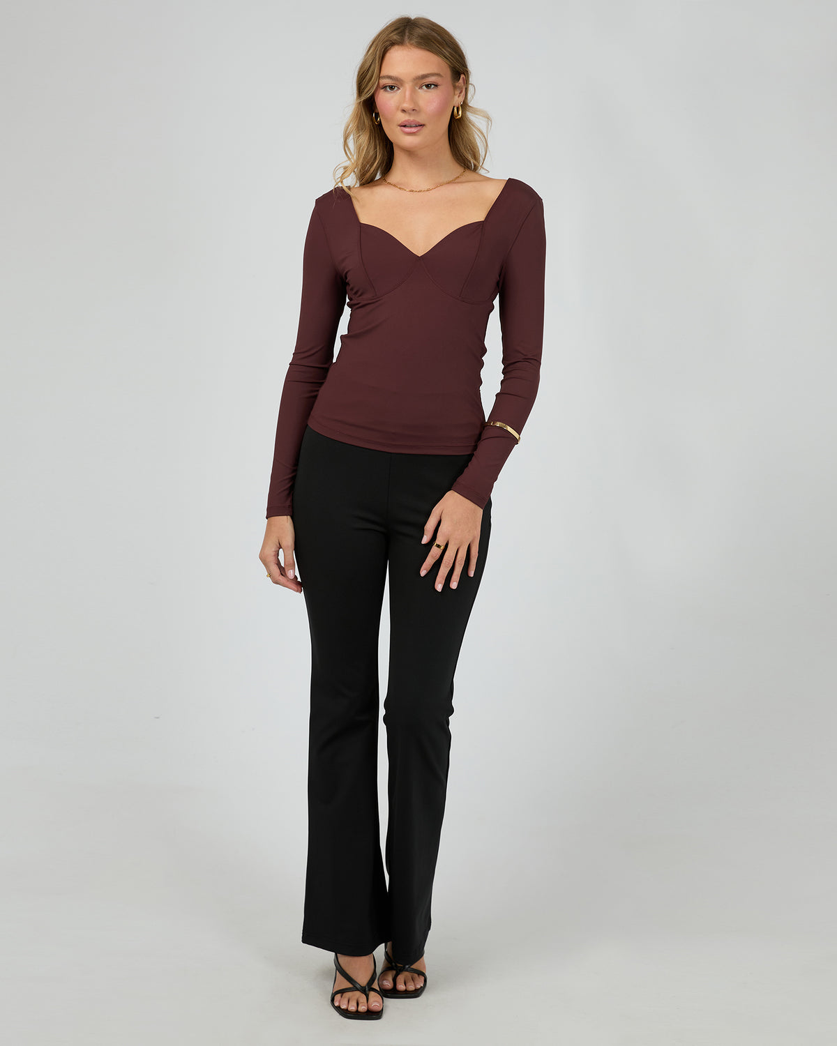 Hattie Long Sleeve Top Burgandy