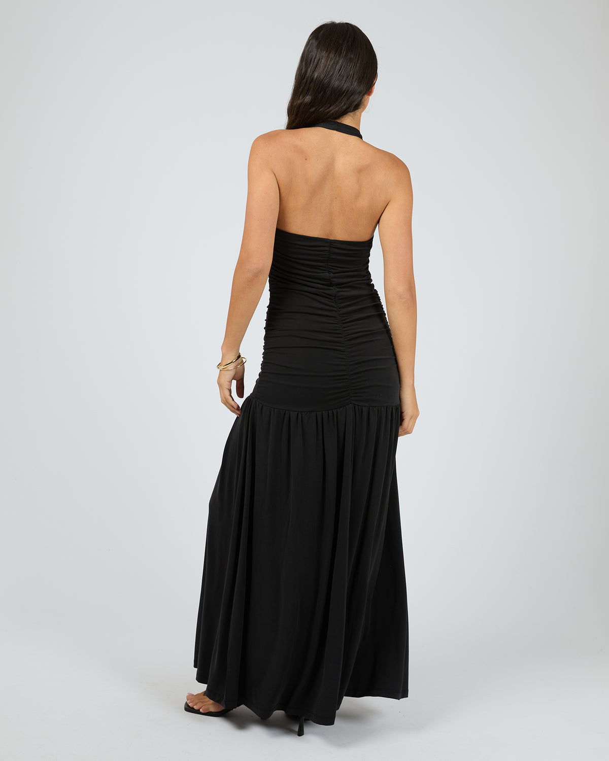 Luxe Halter Maxi Dress Black