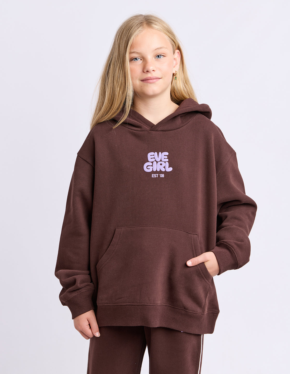 Teen Sports Club Hoodie Chocolate