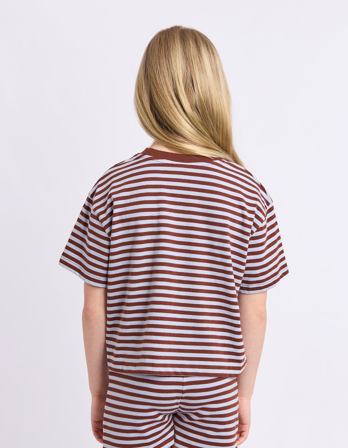 Teen Paloma Stripe Short Sleeve Chocolate