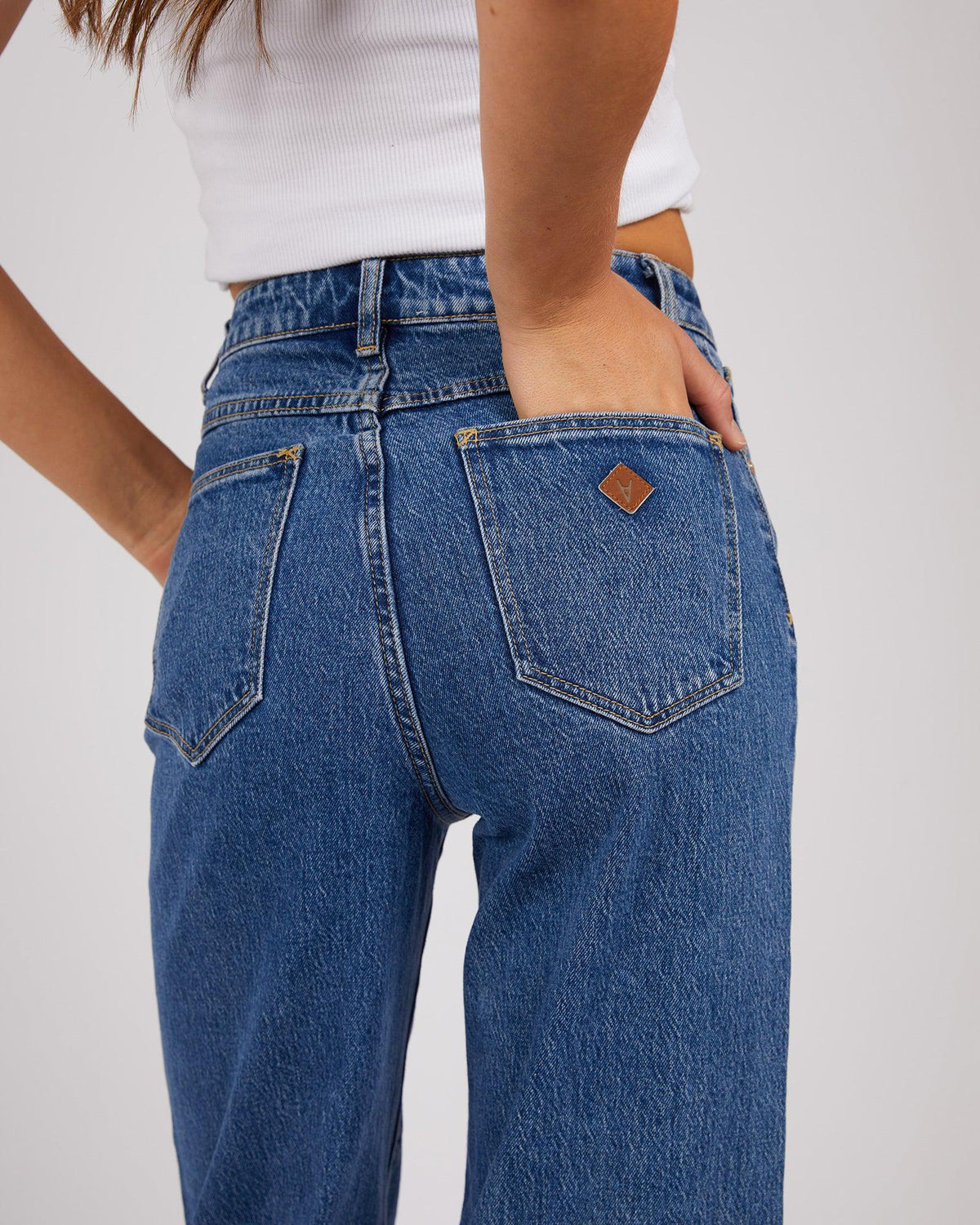 A Brand-A 94 High &amp; Wide Jean Chantelle Mid Blue-Edge Clothing
