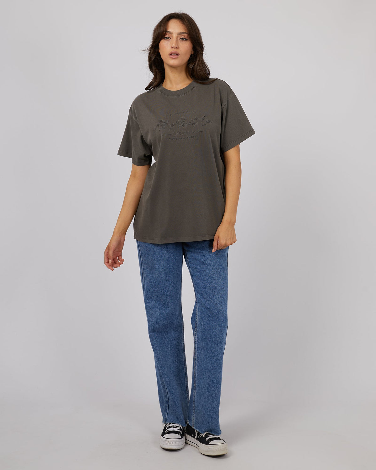 All About Eve-Classic Tee Charcoal-Edge Clothing