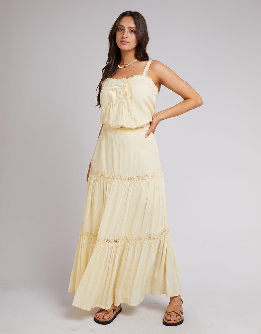 All About Eve-Denver Maxi Skirt Yellow-Edge Clothing