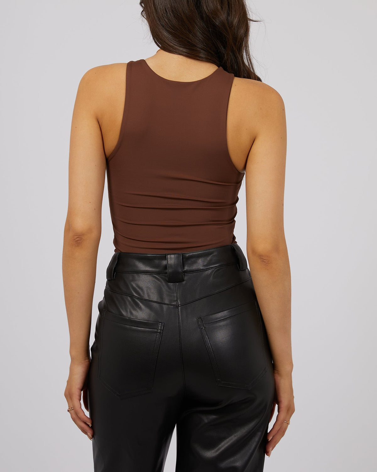 All About Eve-Eve Staple Bodysuit Brown-Edge Clothing