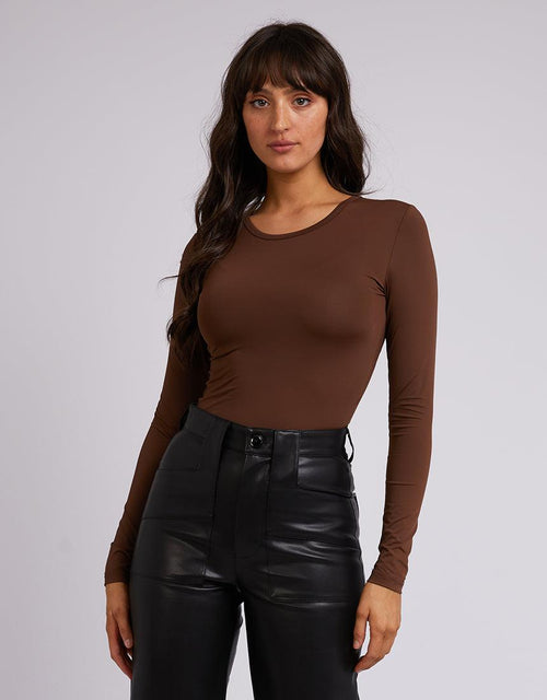 All About Eve-Eve Staple Long Sleeve Brown-Edge Clothing