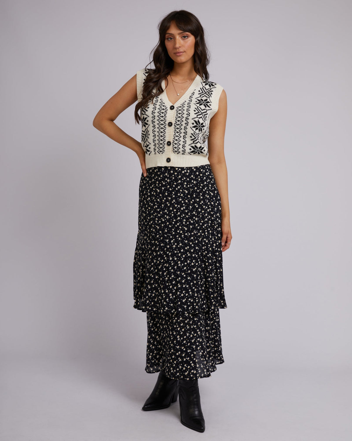 All About Eve-Lily Floral Print Maxi Skirt-Edge Clothing