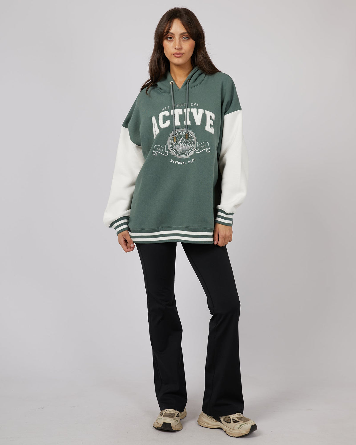 All About Eve-National Contrast Hoodie Green-Edge Clothing