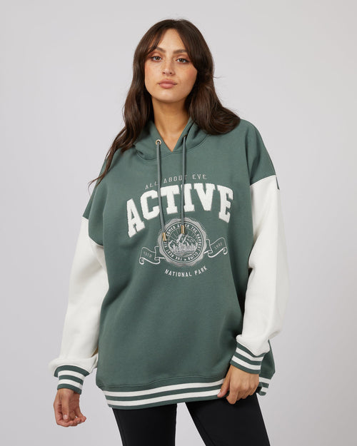 All About Eve-National Contrast Hoodie Green-Edge Clothing