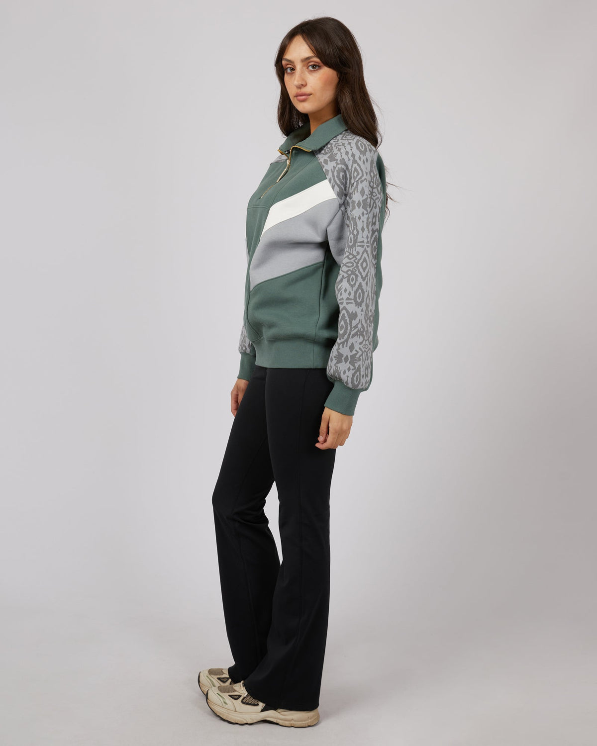 All About Eve-National Quarter Zip Green-Edge Clothing