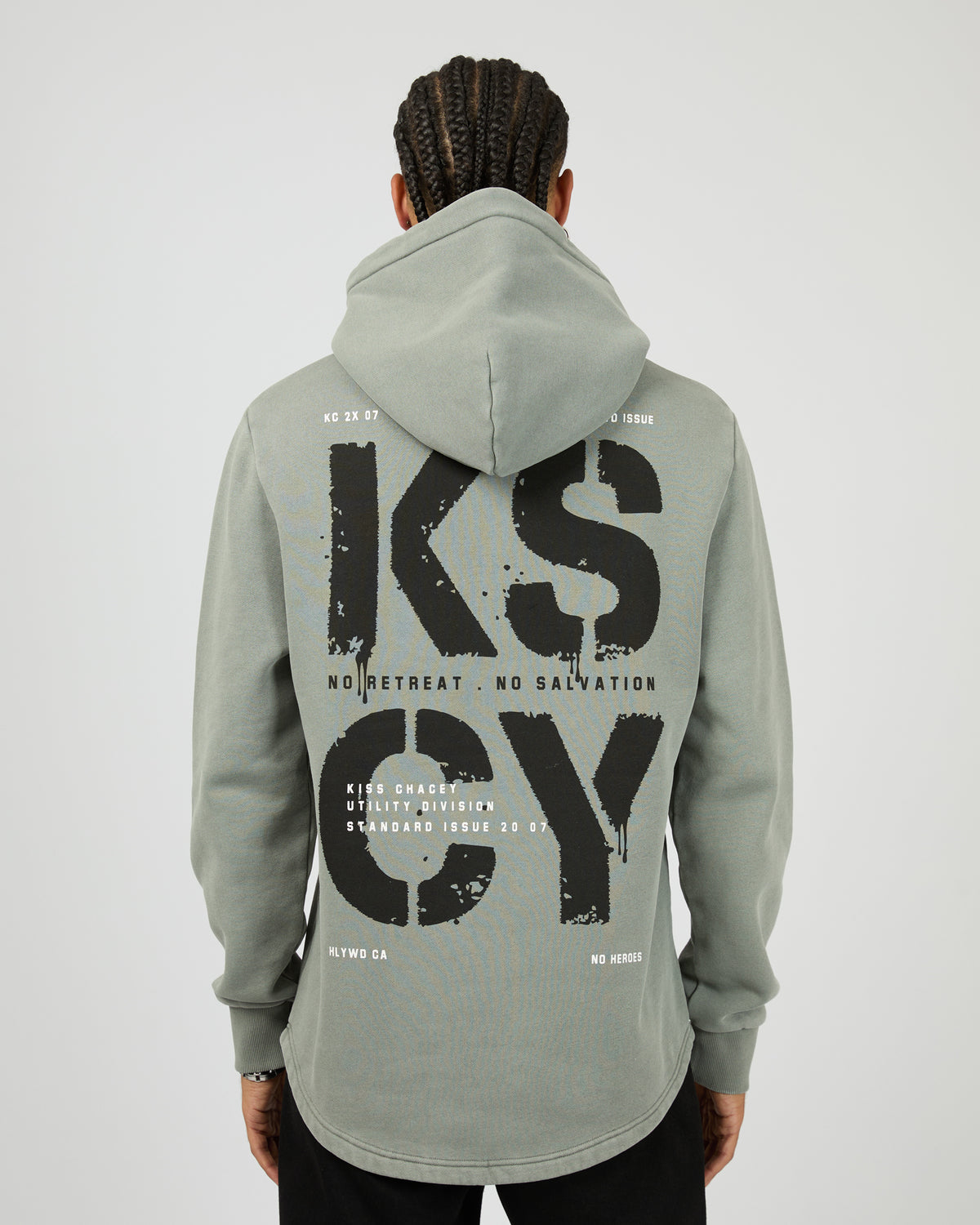 Reverence Dual Curved Hoodie Neutral Grey