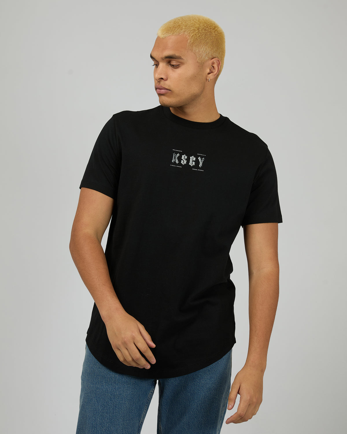 Encryption Dual Curved Tee Black