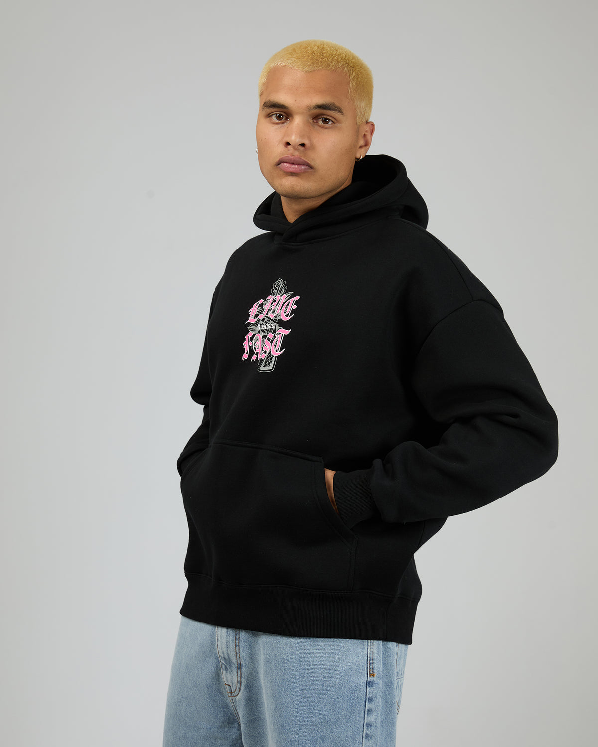 Live Fast Oversized Hoodie Black