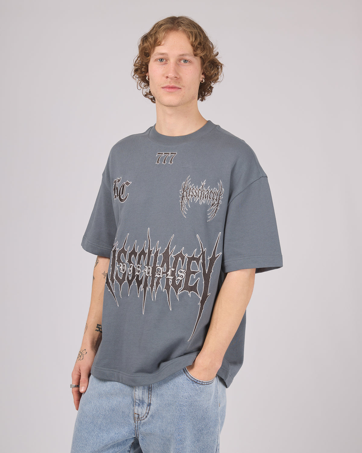 Abrasion Loopback Street Tee Stormy