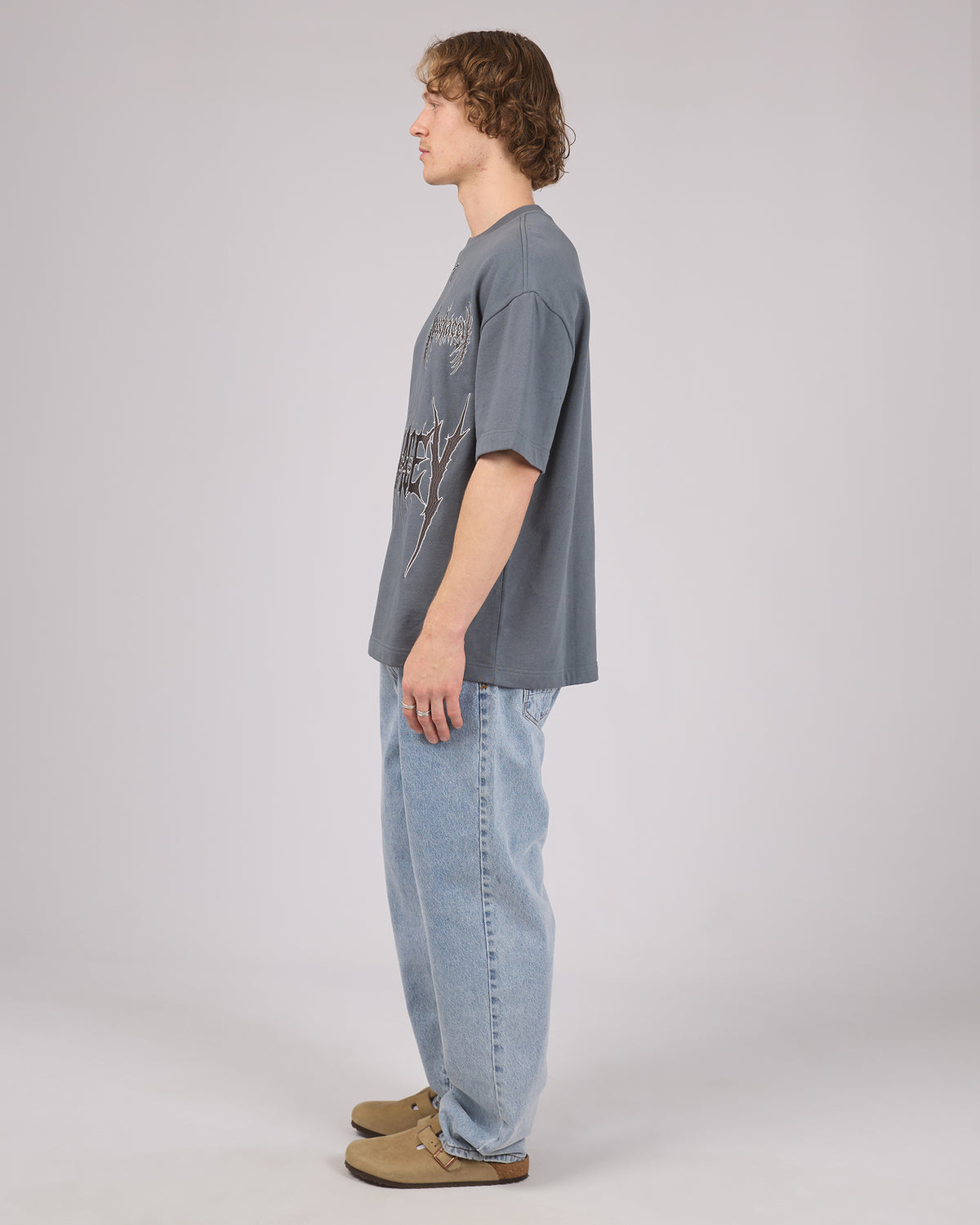 Abrasion Loopback Street Tee Stormy