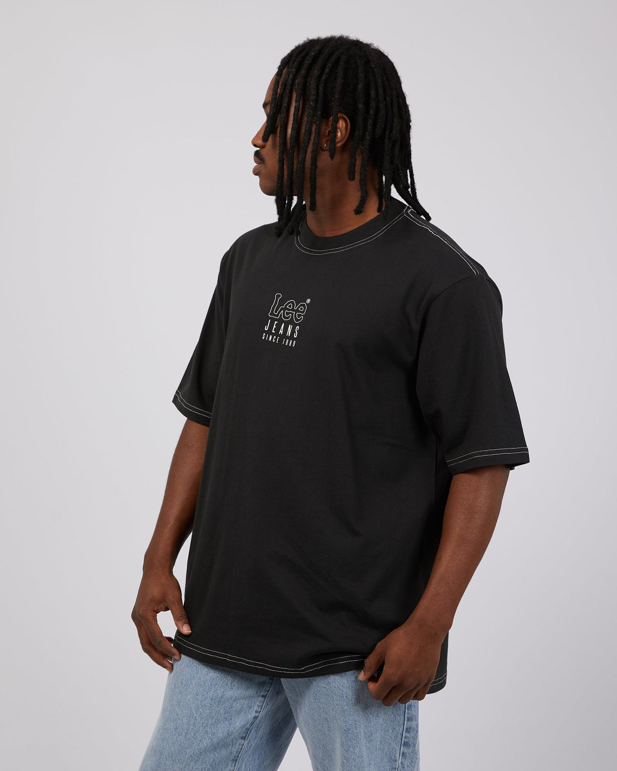 Lee-Twitch Baggy Tee Black Contrast-Edge Clothing