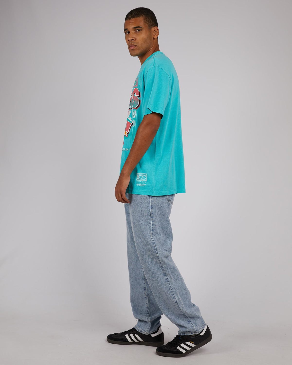 Mitchell &amp; Ness-Brush Off Tee Spurs Teal-Edge Clothing