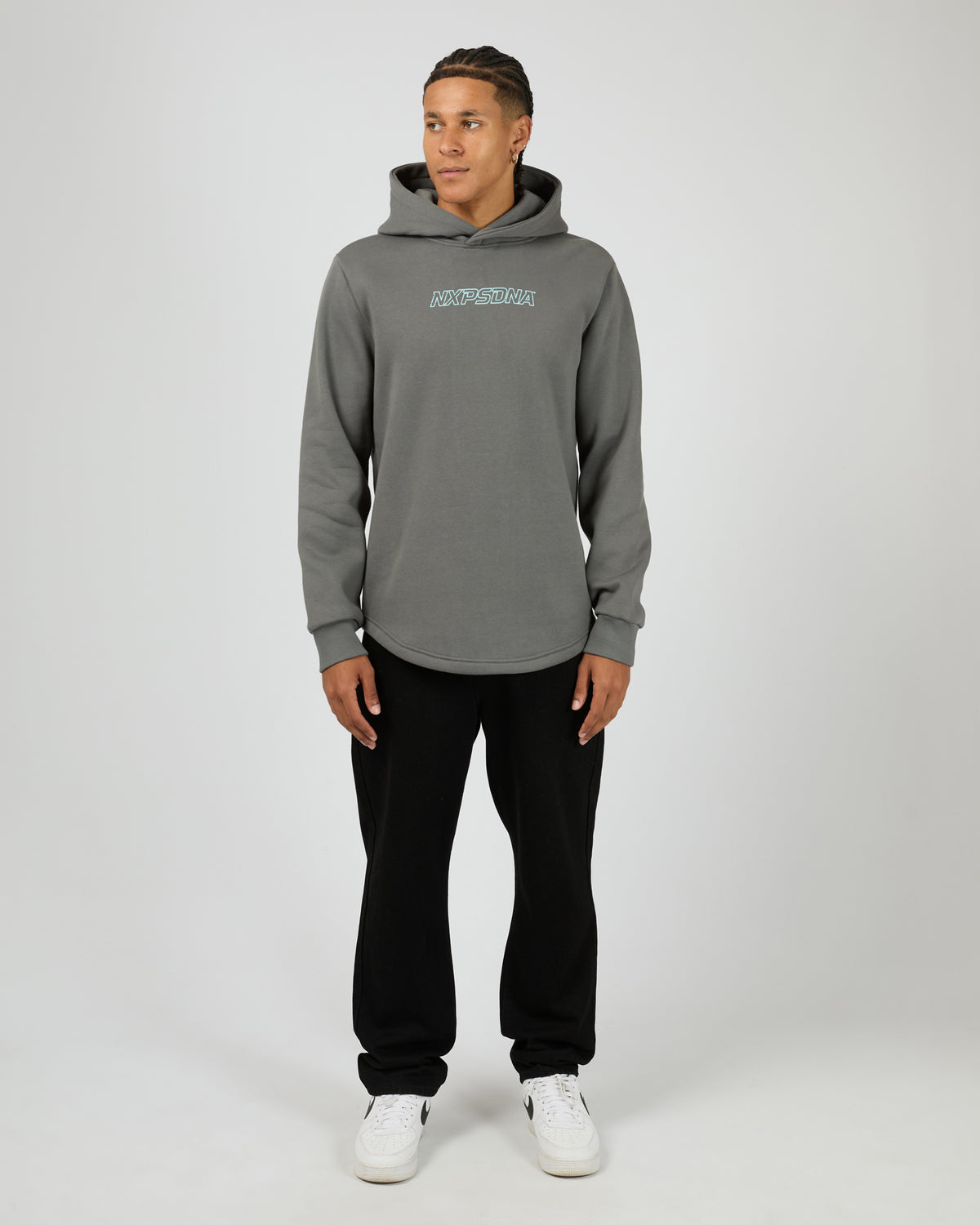 Public Dual Curved Hoodie Charcoal