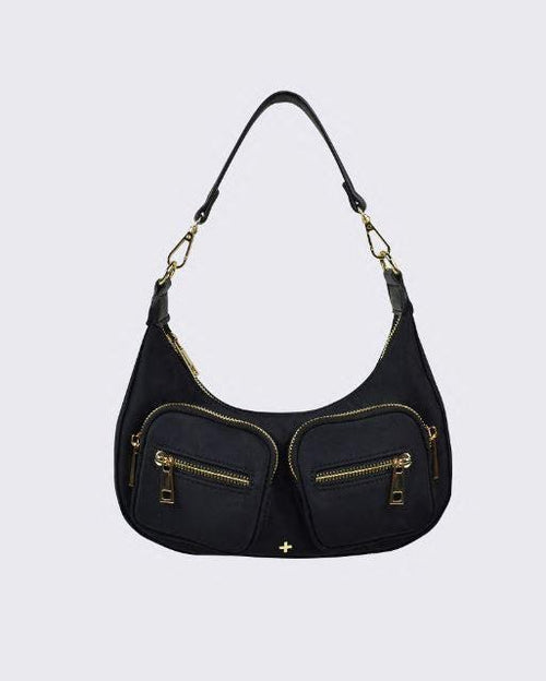 Peta and Jain-Summer Shoulder Bag Double Pockets Black-Edge Clothing
