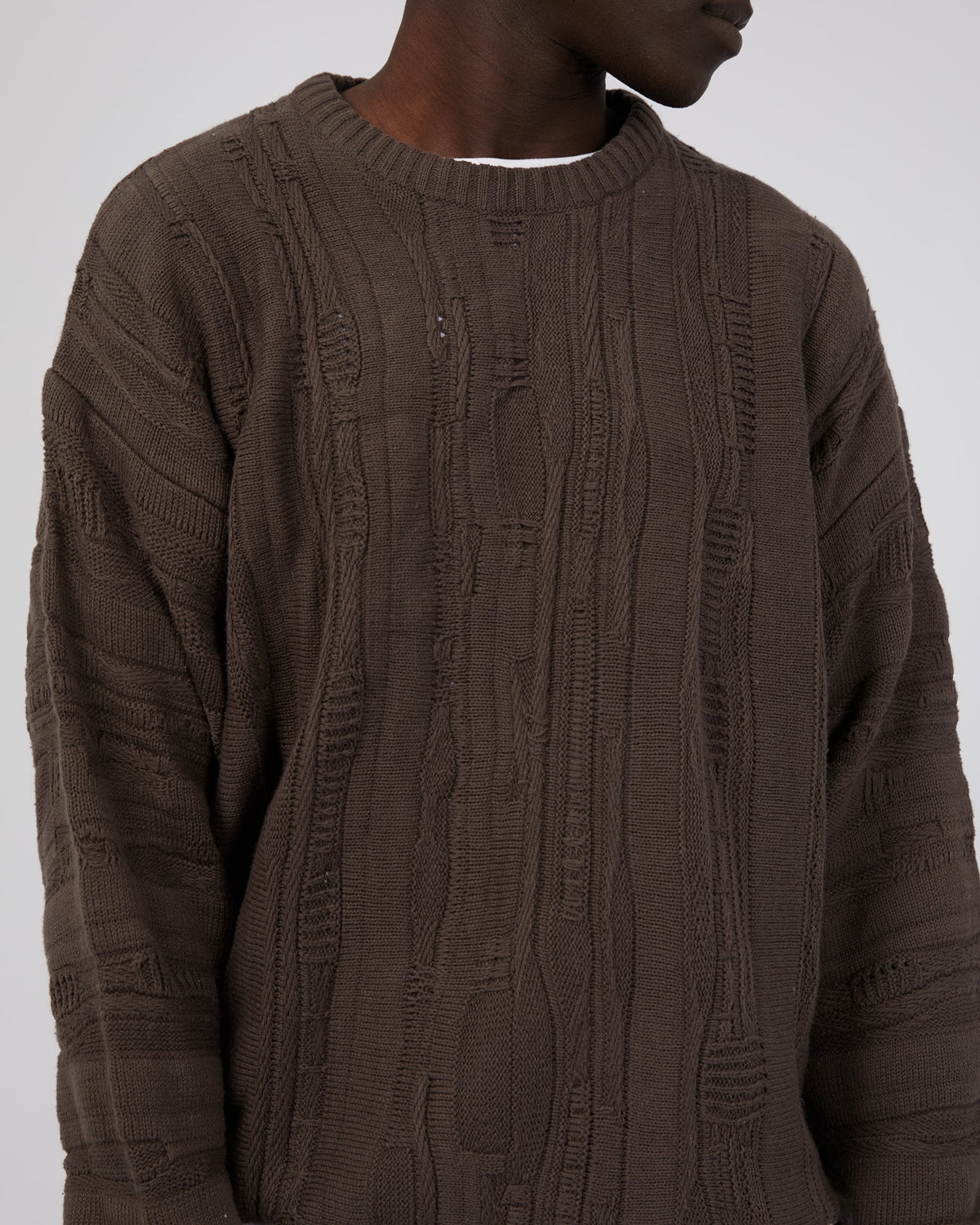 Silent Theory-Cable Knit Chocolate-Edge Clothing