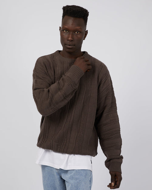 Silent Theory-Cable Knit Chocolate-Edge Clothing