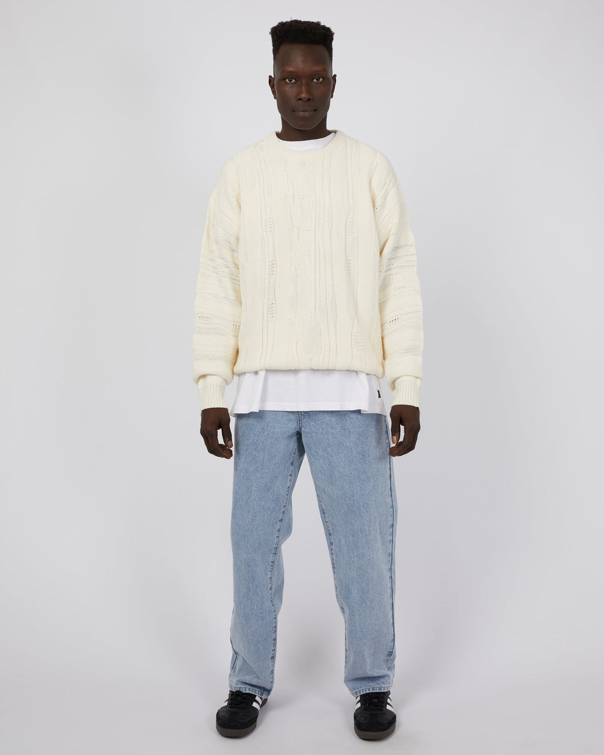 Silent Theory-Cable Knit Natural-Edge Clothing