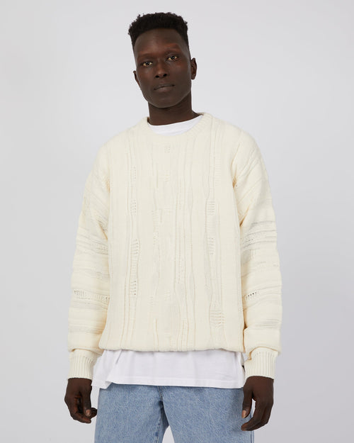 Silent Theory-Cable Knit Natural-Edge Clothing