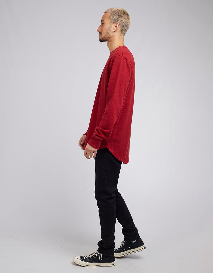 Silent Theory-Curved Hem Crew Red-Edge Clothing