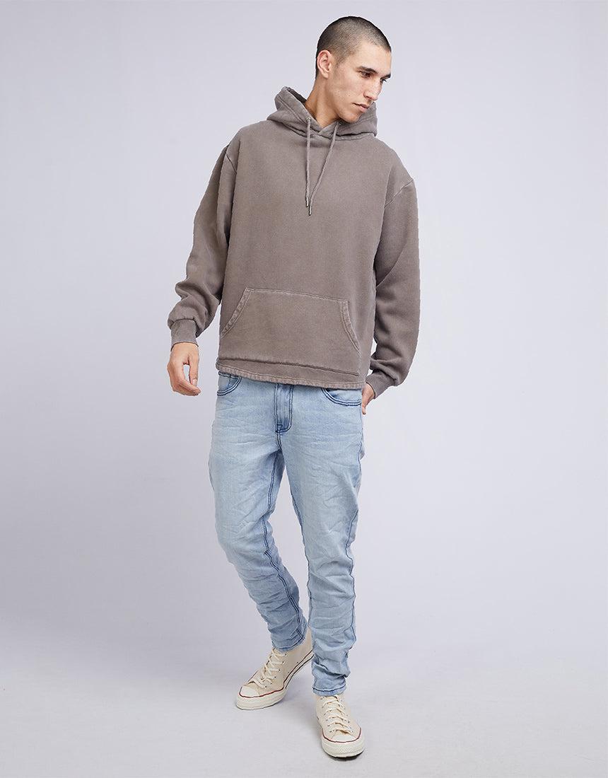 Silent Theory-Curved Hem Hoody Earth Brown-Edge Clothing