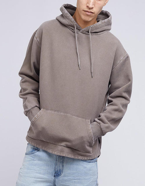 Silent Theory-Curved Hem Hoody Earth Brown-Edge Clothing