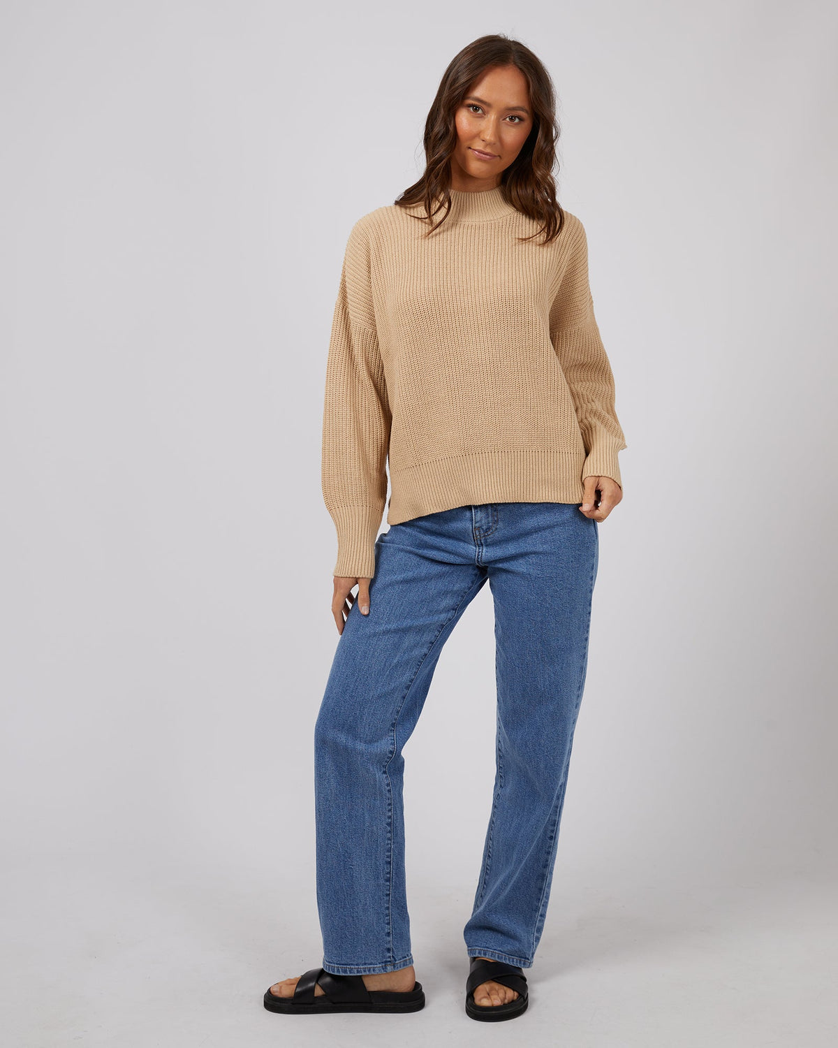Silent Theory Ladies-Arlo Knit Oatmeal-Edge Clothing