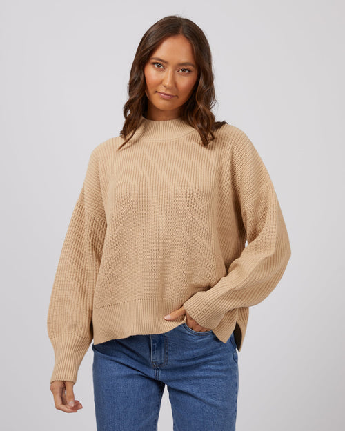 Silent Theory Ladies-Arlo Knit Oatmeal-Edge Clothing