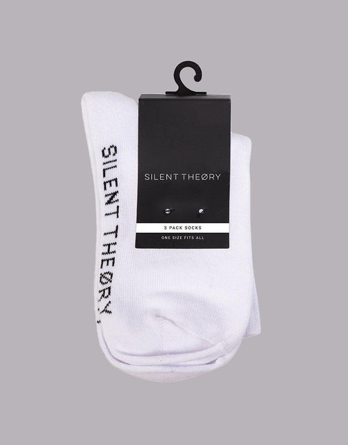 Silent Theory Ladies-Crew Sock 3 Pack White-Edge Clothing