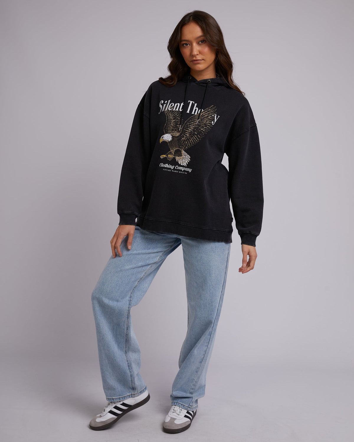 Silent Theory Ladies-Fearless Fly Hoody Washed Black-Edge Clothing