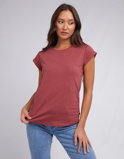 Silent Theory Ladies-Lucy Tee Burgandy-Edge Clothing