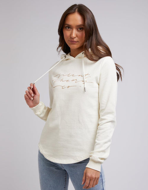 Silent Theory Ladies-Stamped Hoody Natural-Edge Clothing
