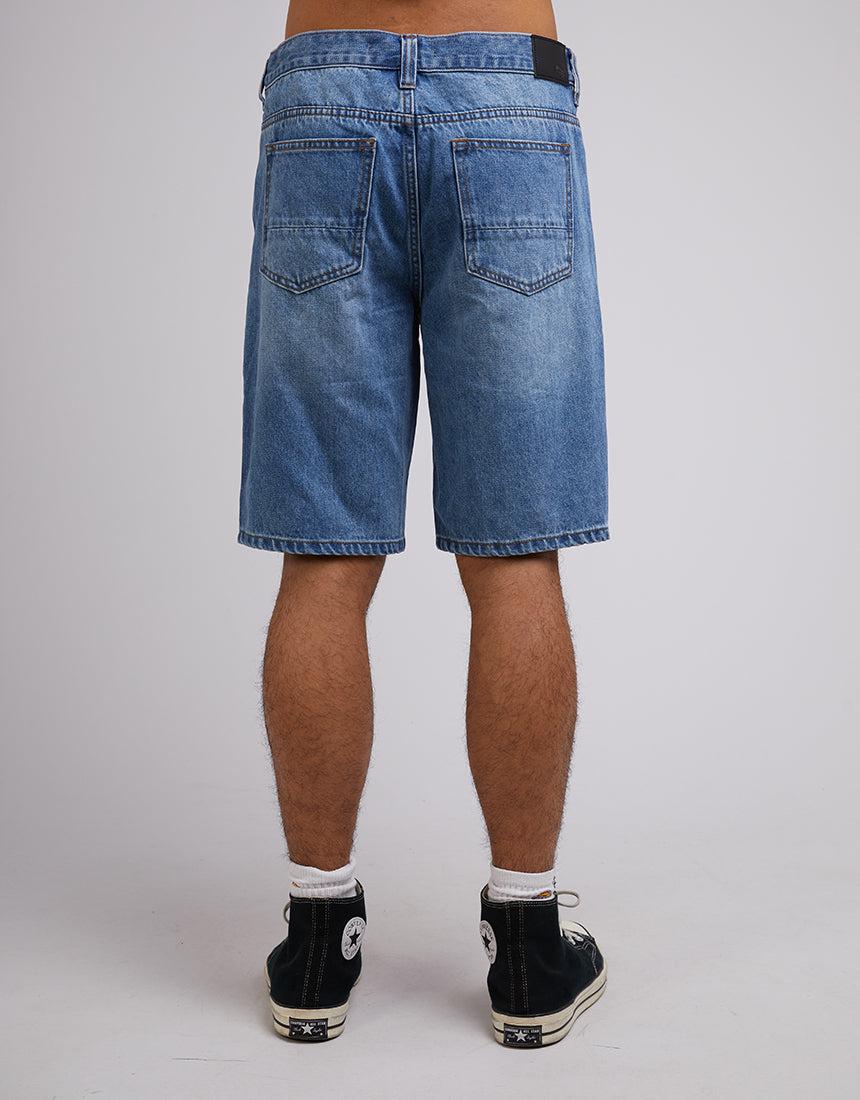 Silent Theory-Relaxed Straight Short Light Blue-Edge Clothing
