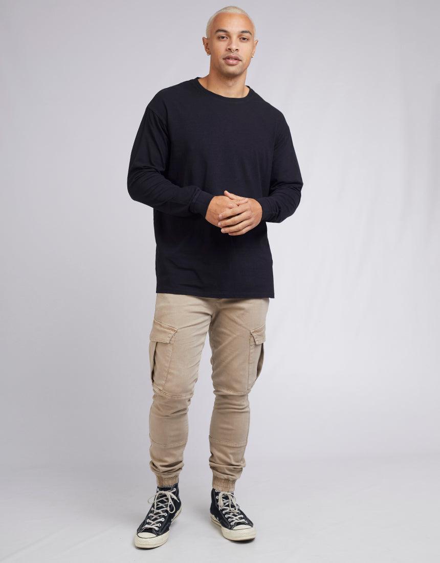 Silent Theory-Standard Fit Linen Long Sleeve Black-Edge Clothing