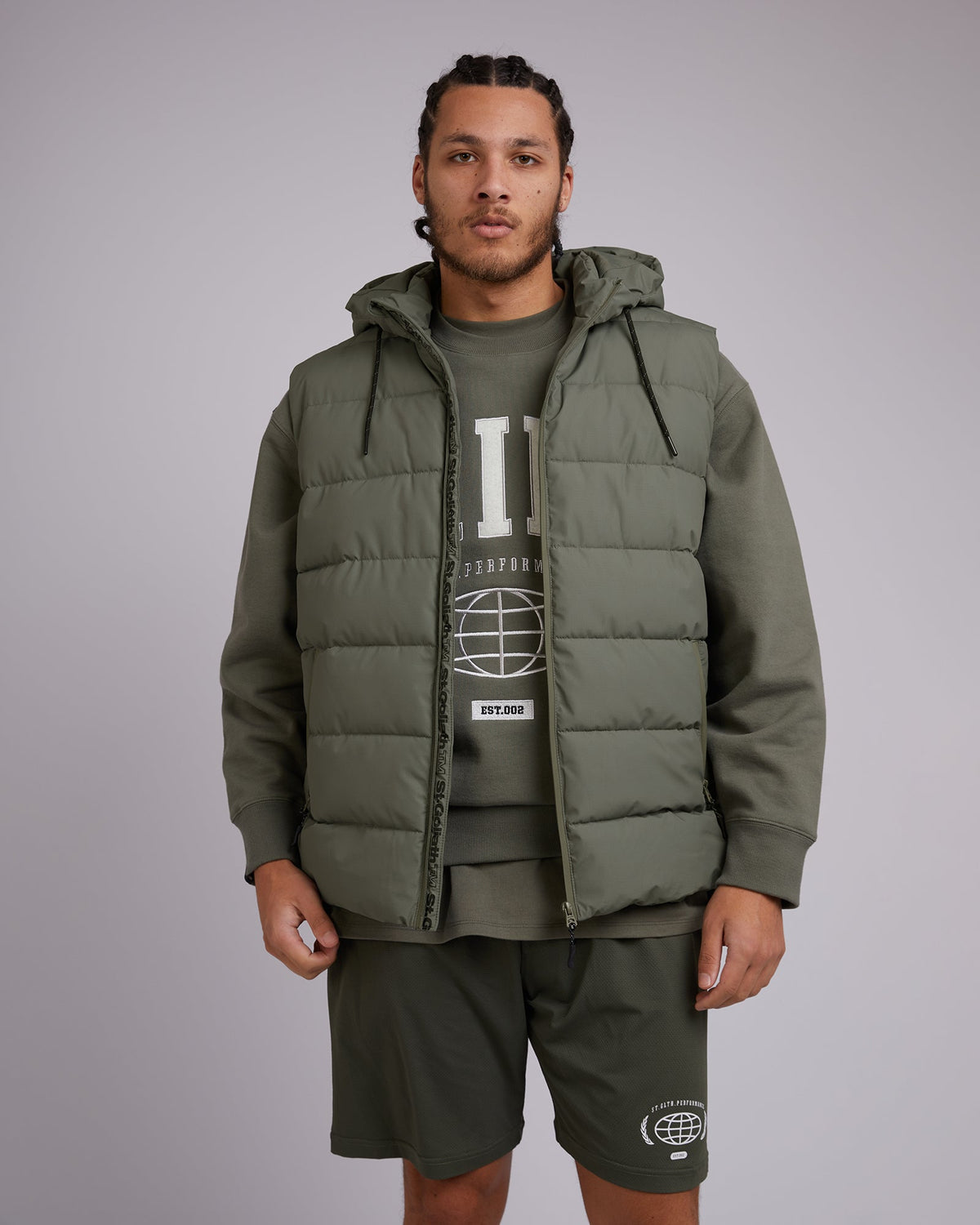 St. Goliath-Domain Puffer Vest Green-Edge Clothing
