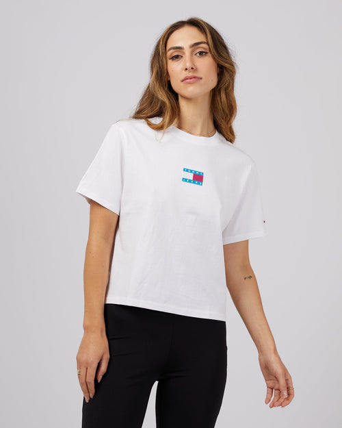 Tommy Hilfiger-Classic Badge Tee White-Edge Clothing